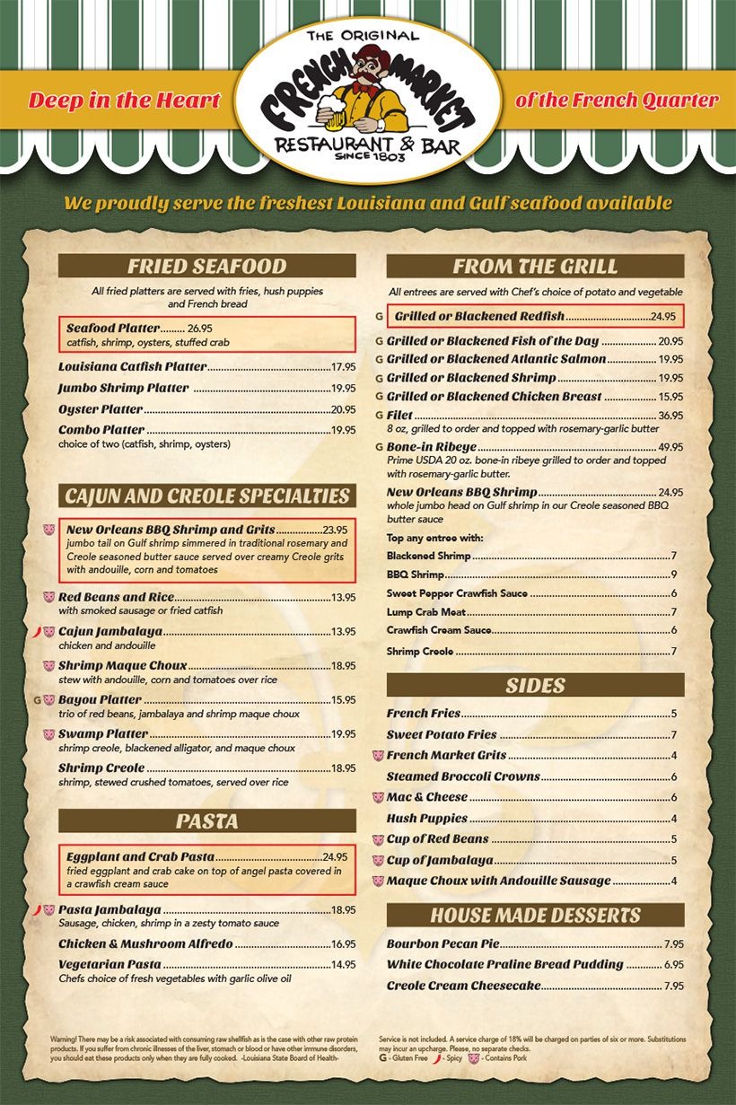 TFrench Market Resaurant Menu Pg2